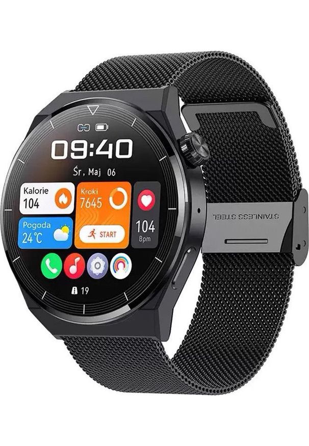 Smartwatch Enter SAT.14.144 Czarny. Rodzaj zegarka: smartwatch. Kolor: czarny