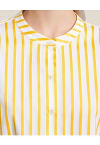 Luisa Spagnoli - LUISA SPAGNOLI - Koszula w żółte paski Bilancio. Kolor: biały. Materiał: bawełna. Wzór: paski #3