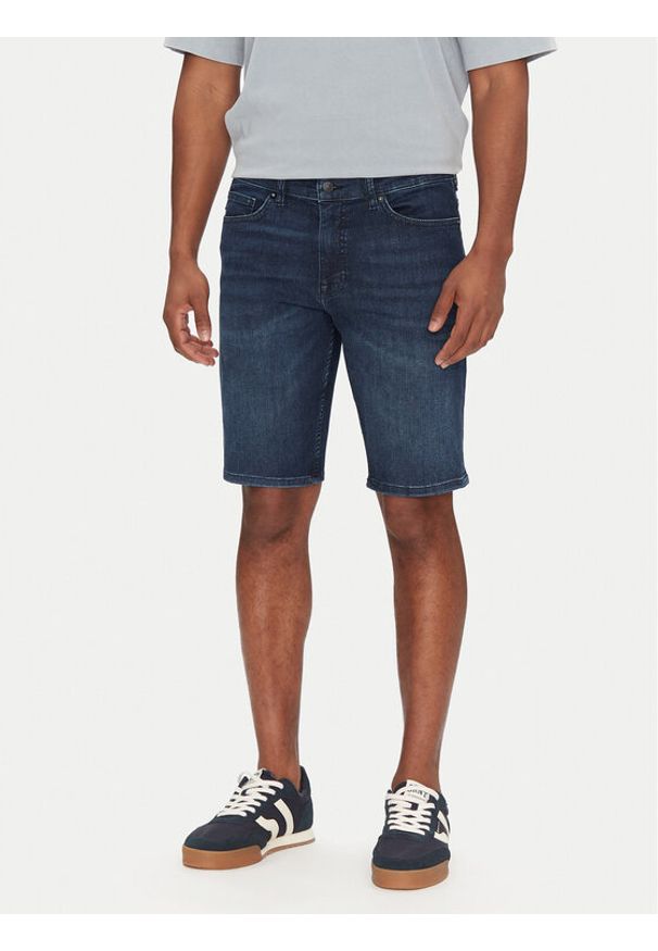BOSS Szorty jeansowe Delaware Shorts Bo 50537815 Granatowy Slim Fit. Kolor: niebieski. Materiał: bawełna