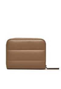 Calvin Klein Mały Portfel Damski Line Quilt Medium Zip Around K60K612201 Brązowy. Kolor: brązowy. Materiał: skóra