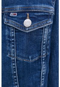 Tommy Jeans Kurtka jeansowa damska przejściowa. Okazja: na co dzień. Kolor: niebieski. Materiał: tkanina. Wzór: gładki. Styl: casual