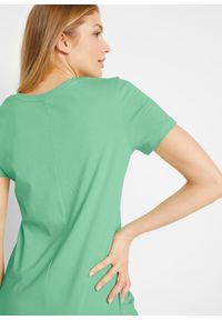 bonprix - Sukienka dżersejowa z czystej bawełny (2 szt.). Okazja: na co dzień. Kolor: zielony. Materiał: jersey, bawełna. Długość rękawa: krótki rękaw. Typ sukienki: proste. Styl: casual #3