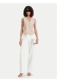 Maryley Spodnie materiałowe 26EB598/43VA Biały Regular Fit. Kolor: biały. Materiał: syntetyk #2