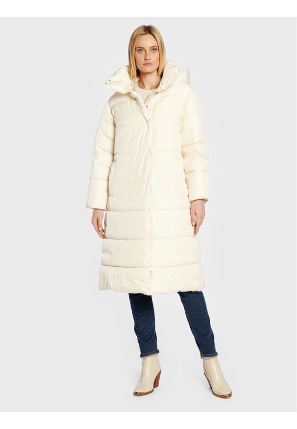 Trussardi Jeans - Trussardi Kurtka puchowa 56S00792 Écru Relaxed Fit. Materiał: syntetyk. Sezon: zima
