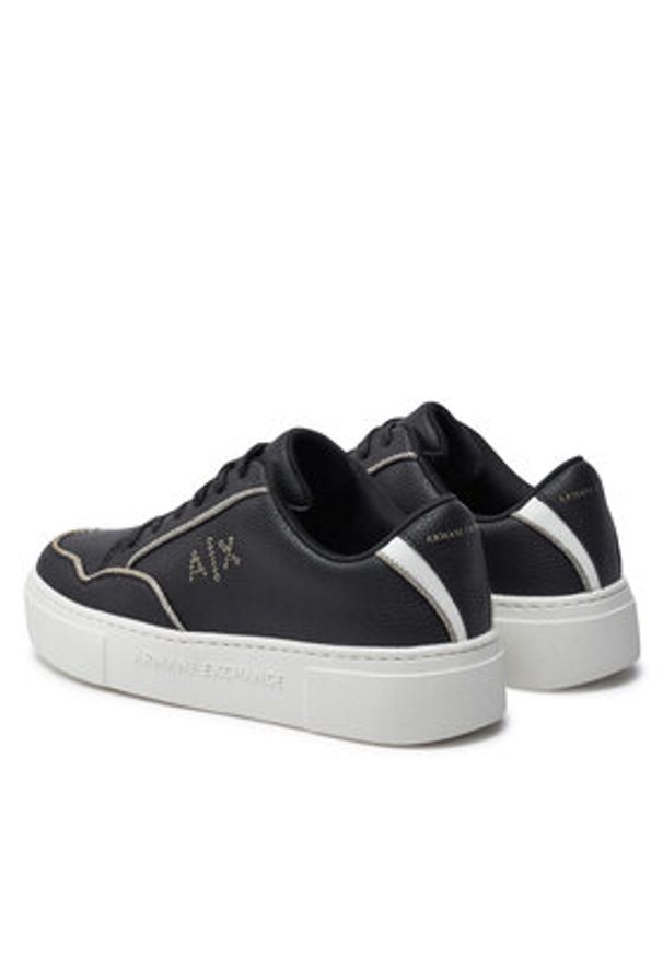 Armani Exchange Sneakersy XDX160 XV888 T780 Czarny. Kolor: czarny. Materiał: skóra