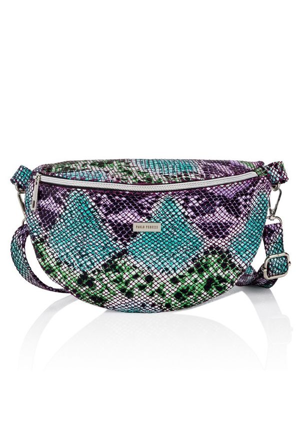 PAOLO PERUZZI - Skórzana saszetka nerka damska Paolo Peruzzi Z-15-A. Wzór: nadruk. Materiał: skórzane