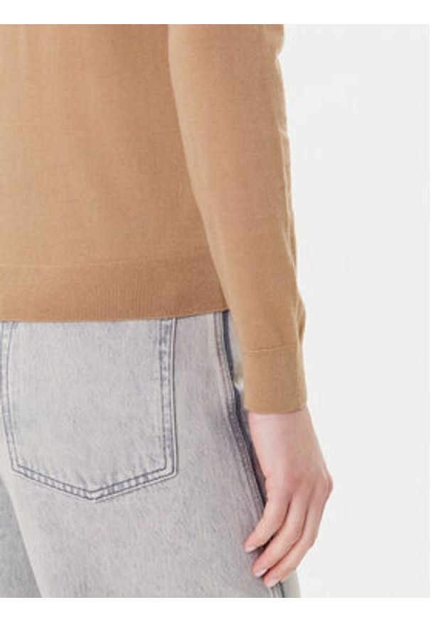 BOSS Sweter Ferpina 50544987 Beżowy Slim Fit. Kolor: beżowy. Materiał: wełna