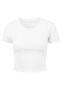 BUILD YOUR BRAND - Damska Crop Top. Kolor: biały