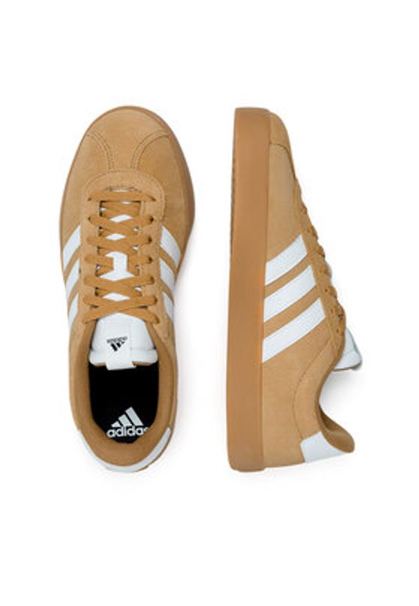 Adidas - adidas Sneakersy VL COURT 3.0 ID9183 Brązowy. Kolor: brązowy. Materiał: zamsz, skóra