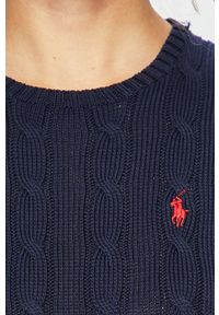 Polo Ralph Lauren - Sweter 211580009007. Typ kołnierza: polo. Kolor: niebieski. Materiał: materiał, dzianina #5