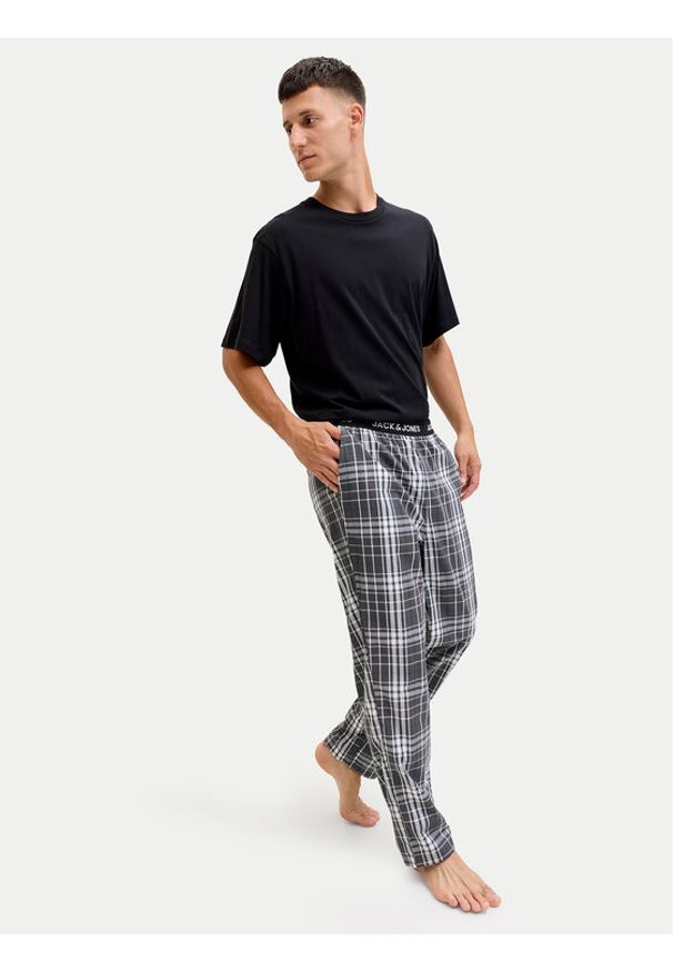 Jack & Jones Piżama Luca 12266993 Czarny Standard Fit. Kolor: czarny. Materiał: bawełna