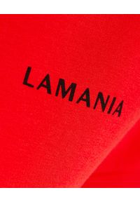LA MANIA - Czerwona bluza z logo Ange. Typ kołnierza: kaptur. Kolor: czerwony. Materiał: bawełna, poliester. Długość rękawa: długi rękaw. Długość: długie. Wzór: napisy #4