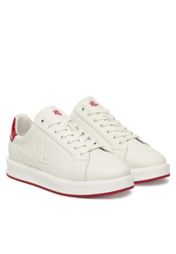 Lauren Ralph Lauren - LAUREN RALPH LAUREN Sneakersy 802959226003 Biały. Kolor: biały. Materiał: skóra