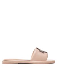 Tory Burch Klapki Double T Deco Sport Slide 158768 Różowy. Kolor: różowy. Materiał: skóra. Styl: sportowy #1