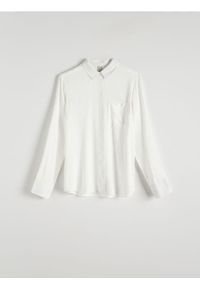 Reserved - Koszula w paski - złamana biel. Materiał: tkanina, wiskoza. Wzór: paski