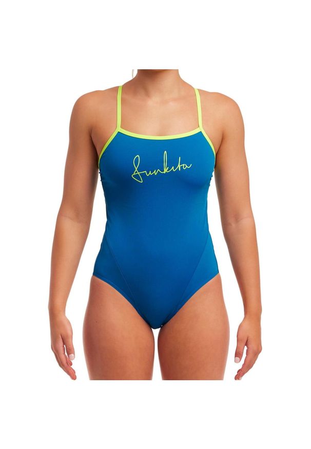 Strój do pływania FUNKITA Glacier Glam - Single Strap. Kolor: niebieski