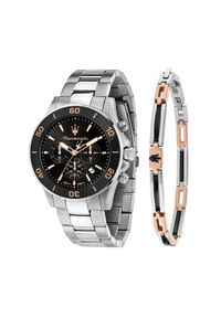 Maserati Zestaw zegarek i bransoletka Competizione Diver Chronograph Gift SET R8873600001 Srebrny. Kolor: srebrny