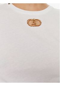 Elisabetta Franchi T-Shirt MA-52N-41E2-V180 Biały Regular Fit. Kolor: biały. Materiał: bawełna