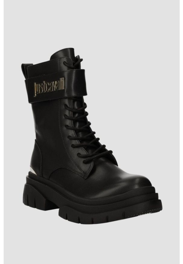 Just Cavalli - JUST CAVALLI Czarne buty Fondo Kani Kombat, Rozmiar 37. Kolor: czarny