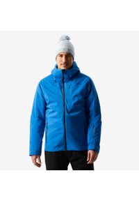 WEDZE - Kurtka narciarska i snowboardowa męska Quechua 500. Kolor: niebieski. Materiał: tkanina, materiał, włókno, skóra, syntetyk. Sezon: zima. Sport: narciarstwo, snowboard #1