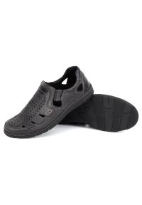 Joker Buty męskie skórzane na lato wsuwane 500J szare. Zapięcie: bez zapięcia. Kolor: szary. Materiał: skóra. Sezon: lato #8