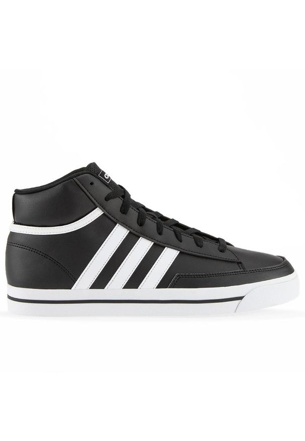 Adidas - Buty adidas Retrovulc Mid GW8370 - czarne. Okazja: na co dzień. Zapięcie: pasek. Kolor: czarny. Materiał: skóra, guma, syntetyk, materiał. Szerokość cholewki: normalna. Wzór: aplikacja. Sport: skateboard