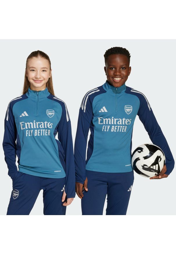 Adidas - Bluza Arsenal Tiro 25 Competition Training Kids. Kolor: niebieski. Materiał: dresówka. Sport: piłka nożna