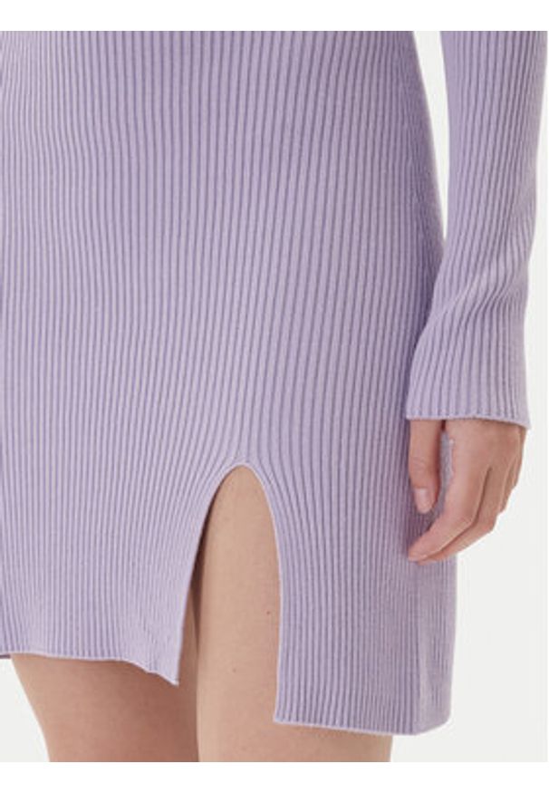 Kontatto Sukienka dzianinowa 3M0827C Fioletowy Slim Fit. Kolor: fioletowy. Materiał: syntetyk