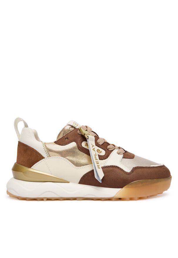 Replay - REPLAY Sneakersy Field W GWS9H .000.C0014L Złoty. Kolor: złoty. Materiał: skóra