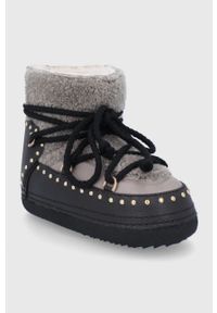 Inuikii - Śniegowce skórzane. Nosek buta: okrągły. Zapięcie: sznurówki. Kolor: brązowy. Materiał: skóra