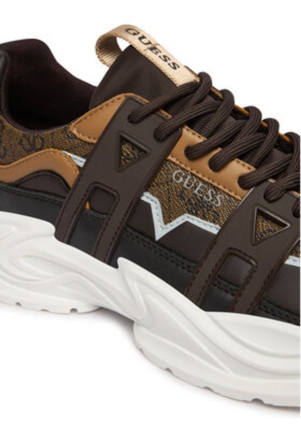 Guess Sneakersy FMPBEU FAL12 Brązowy. Kolor: brązowy. Materiał: skóra