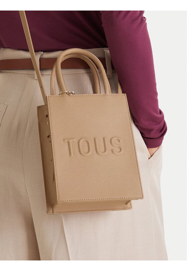 Tous - TOUS Torebka MINI BOLSO POP TOUS BRENDA 2002105943 Beżowy. Kolor: beżowy. Materiał: skórzane