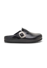 MANOLO BLAHNIK - Czarne klapki Boston z kryształami - EDYCJA LIMITOWANA. Nosek buta: okrągły. Kolor: czarny. Styl: klasyczny #3
