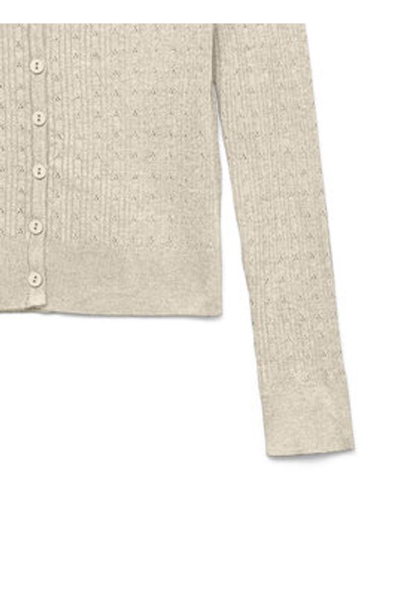 Vero Moda Kardigan Silje 10340553 Beżowy Regular Fit. Kolor: beżowy. Materiał: wiskoza