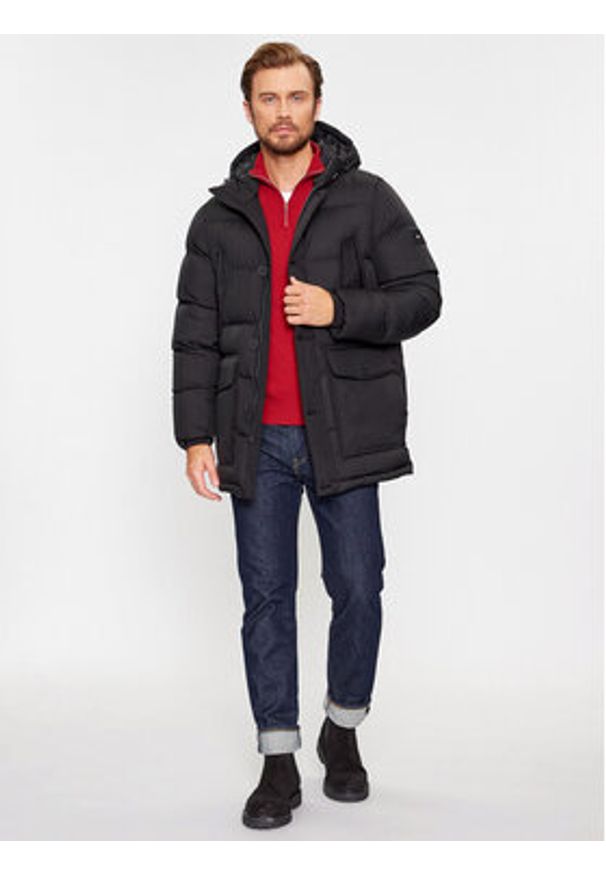 TOMMY HILFIGER - Tommy Hilfiger Kurtka zimowa Essential Rockie MW0MW33961 Czarny Regular Fit. Kolor: czarny. Materiał: syntetyk. Sezon: zima