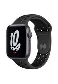 APPLE - Smartwatch Apple Watch Nike SE GPS 44mm aluminium, gwiezdna szarość | antracyt czarny pasek sport.. Rodzaj zegarka: smartwatch. Kolor: czarny. Styl: sportowy