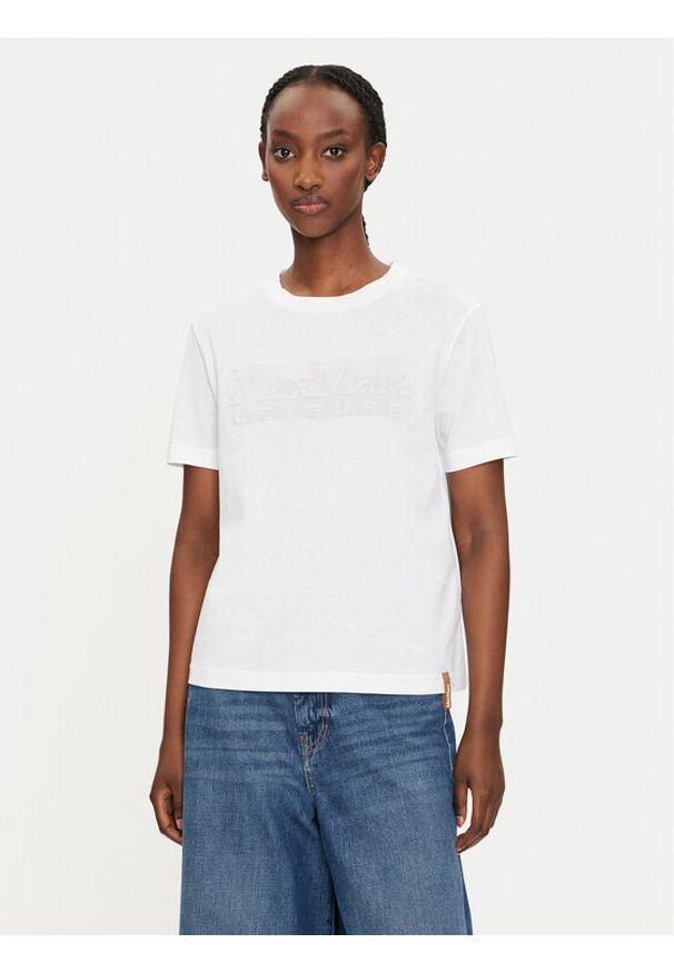 Max Mara Leisure T-Shirt Tahiti 2426946038650 Biały Regular Fit. Kolor: biały. Materiał: bawełna