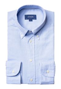 Eton - ETON - Koszula bawełniana. Typ kołnierza: button down. Kolor: niebieski. Materiał: bawełna #2