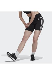 Adidas - Training Essentials 3-Stripes High-Waisted Short Leggings. Kolor: czarny. Materiał: materiał. Sport: fitness