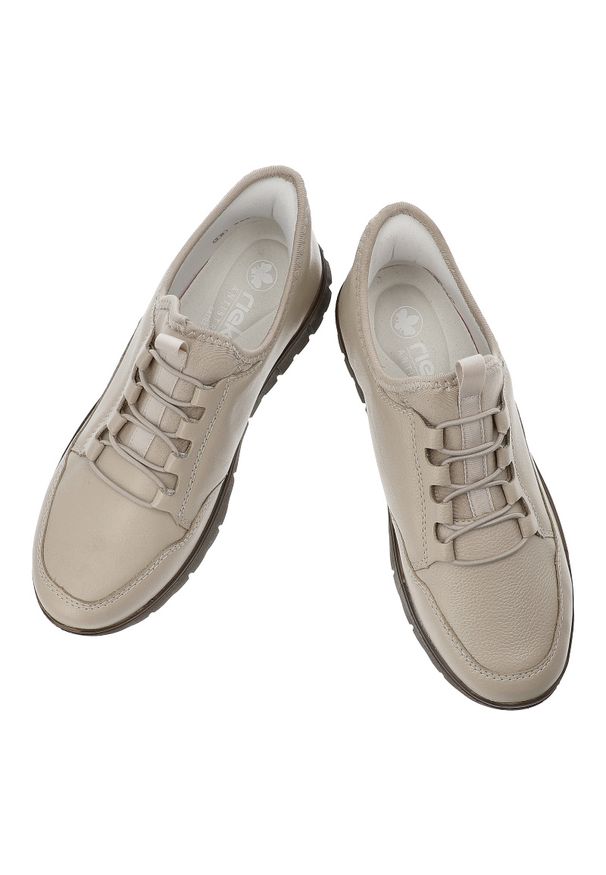 Beżowe Półbuty Rieker Wsuwane Buty Damskie. Okazja: na spacer, na co dzień. Zapięcie: bez zapięcia. Kolor: beżowy. Materiał: materiał. Szerokość cholewki: normalna. Styl: casual, elegancki, sportowy