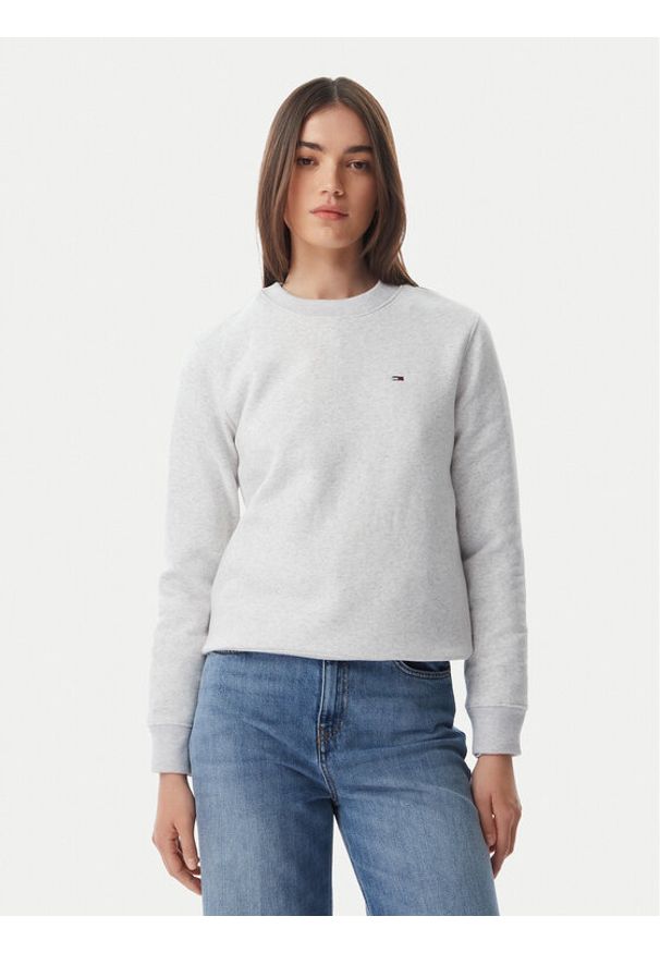 Tommy Jeans Bluza Flag DW0DW19959 Szary jasny Regular Fit. Kolor: szary. Materiał: bawełna