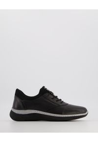 Venezia - LEKKIE BUTY SPORTOWE 082430 BLACK. Materiał: skóra, syntetyk, materiał. Obcas: na obcasie. Wysokość obcasa: średni