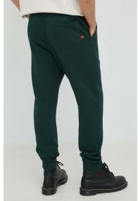 G-Star RAW - G-Star Raw spodnie dresowe kolor zielony gładkie. Kolor: zielony. Materiał: dresówka. Wzór: gładki #3