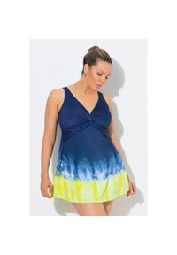 ULLA POPKEN - Damskie Sukienka kąpielowa nadruk batikowy miękkie miseczki marszczenia. Kolekcja: plus size. Kolor: wielokolorowy. Materiał: poliester. Wzór: nadruk #1