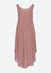 Born2be - Beżowa Rozkloszowana Sukienka z Bawełny w Abstrakcyjny Wzór Ronive. Okazja: na co dzień. Kolor: beżowy. Materiał: bawełna. Typ sukienki: rozkloszowane. Styl: casual, elegancki #4