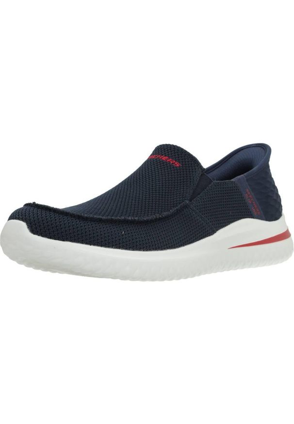skechers - Buty Mężczyzna Skechers Cabrino granatowy. Kolor: niebieski. Materiał: tkanina