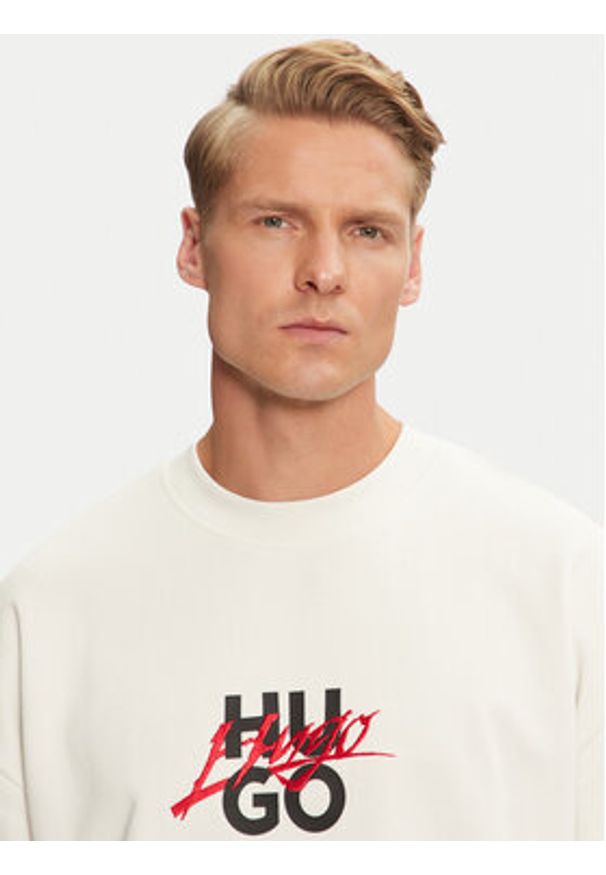 Hugo Bluza Dlongny 50521081 Écru Relaxed Fit. Materiał: bawełna
