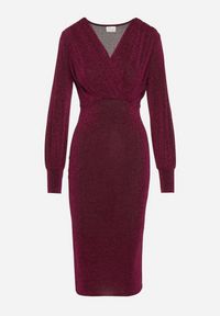 Born2be - Jasnofioletowa Dopasowana Sukienka z Kopertowym Dekoltem i Bufiastymi Rękawami Ulonissa. Okazja: na imprezę. Typ kołnierza: dekolt w kształcie V. Kolor: fioletowy. Typ sukienki: kopertowe. Styl: klasyczny #1