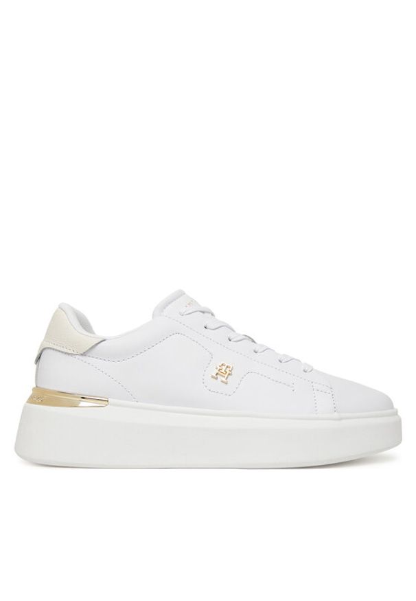 TOMMY HILFIGER - Tommy Hilfiger Sneakersy FW0FW08631 Biały. Kolor: biały. Materiał: skóra