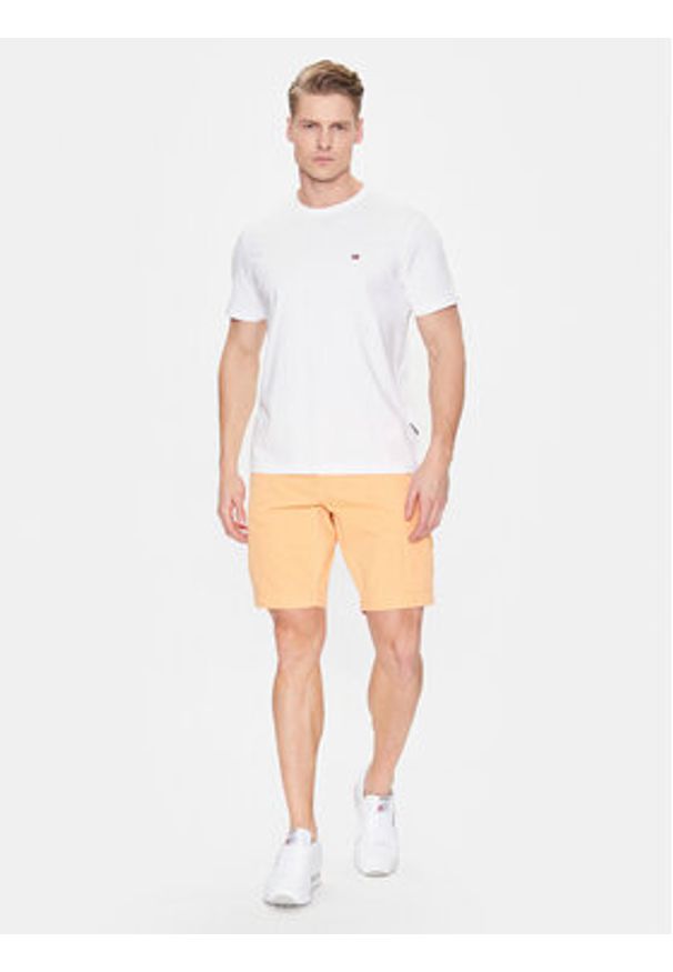 Napapijri T-Shirt Salis NP0A4H8D Biały Regular Fit. Kolor: biały. Materiał: bawełna